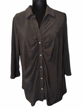 Kim & Cami Ruched Textured Blouse